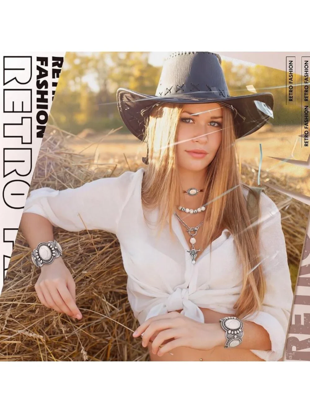Turquoise Western Jewelry Set for Women - Boho Chic Accessories & Gift Idea